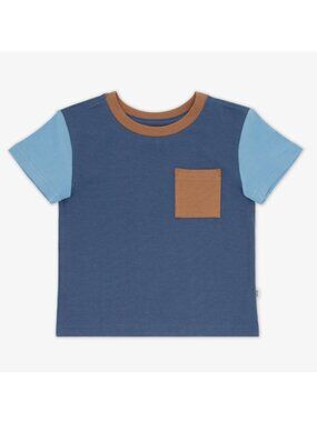 NWT Little Sleepies Vintage Navy Short Sleeve Relaxed Pocket Tee Size 4T